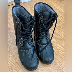 London fog Mens black duck boots size 13